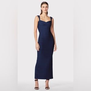 Hervé Léger Sweetheart-Neckline Banded Sheath Gown